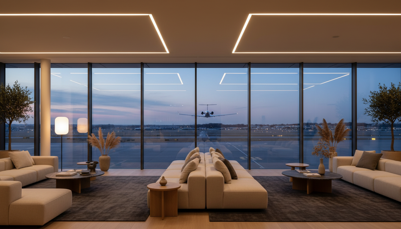 Private aviation FBO lounge